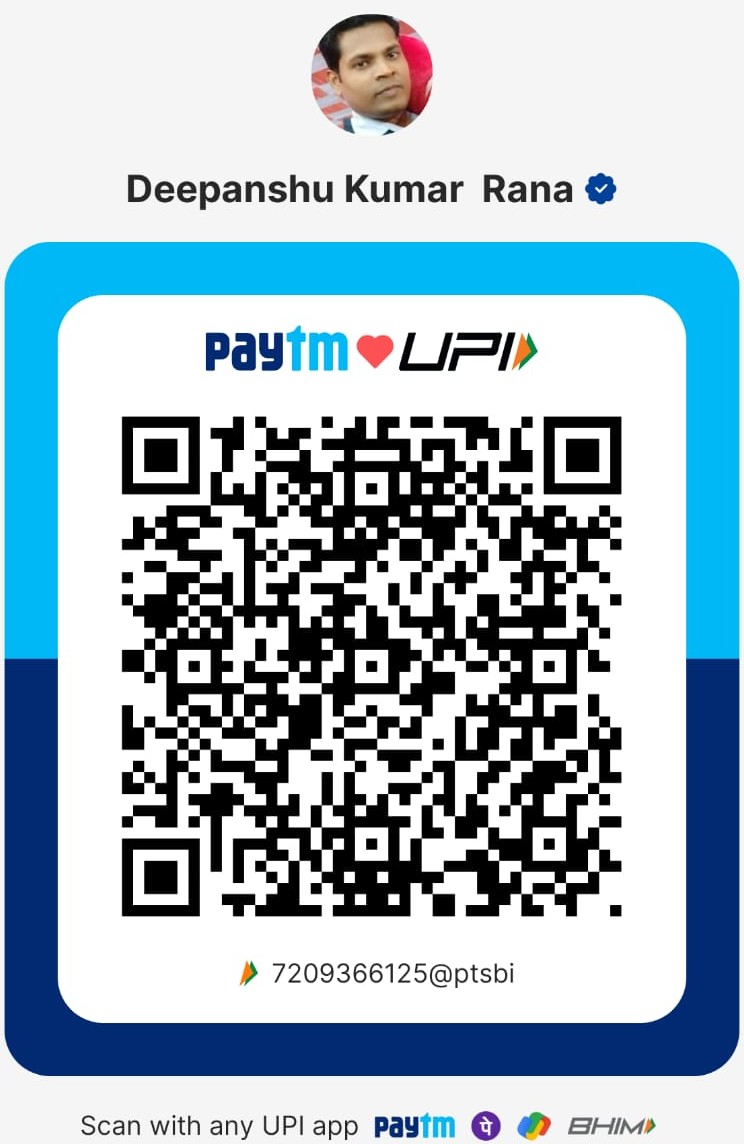Deepanshu Kumar Rana Paytm UPI payment QR code for 7209366125@ptsbi